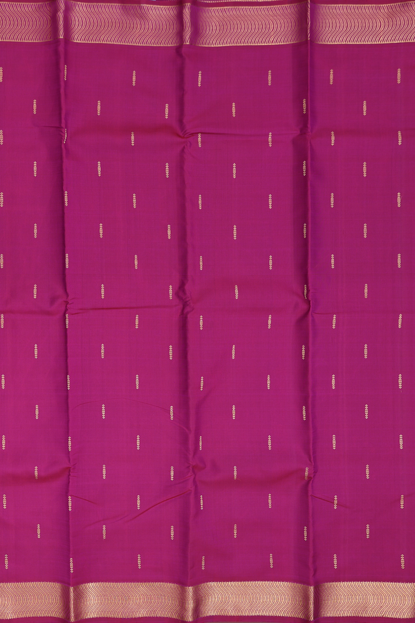 Kanchipuram Silk Saree In Berry Purple With Zari Buttas