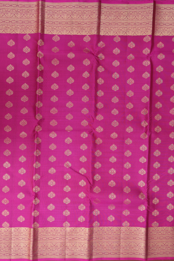 Kanchipuram Silk Saree In Berry Purple With Zari Buttas