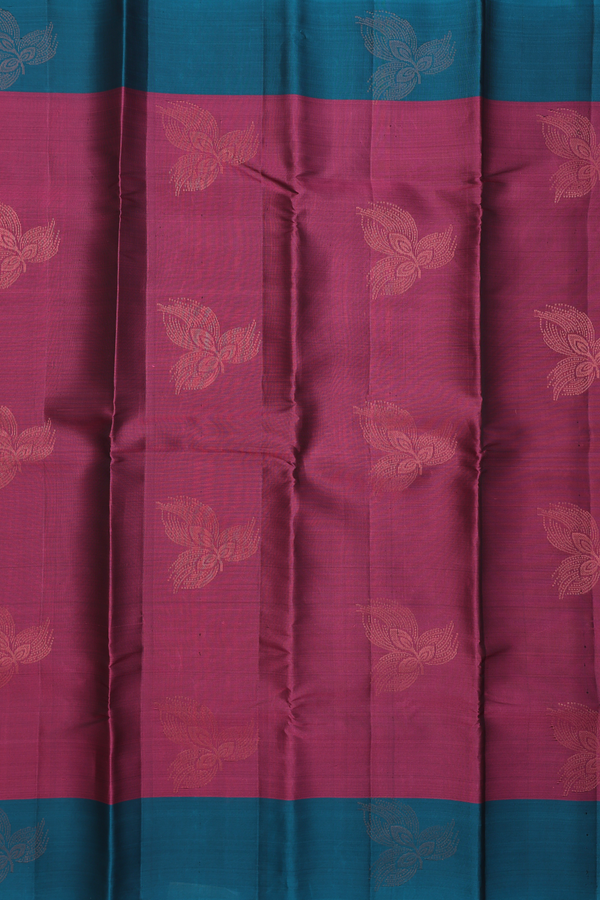 Soft Silk Saree In Berry Purple With Zari Motifs