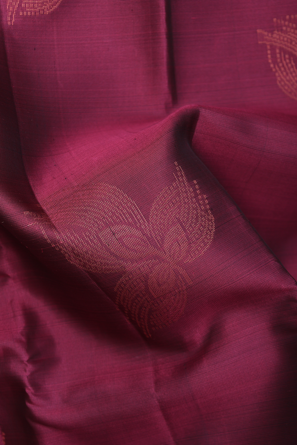 Soft Silk Saree In Berry Purple With Zari Motifs