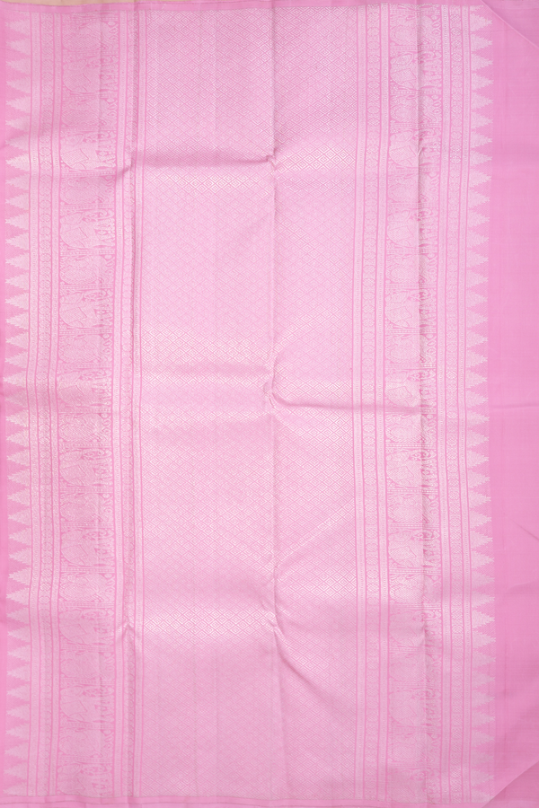 Kanchipuram Silk Saree In Biscuit Color With Zari Design