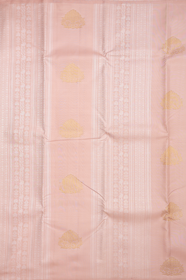 Kanchipuram Silk Saree In Biscuit Color With Zari Design