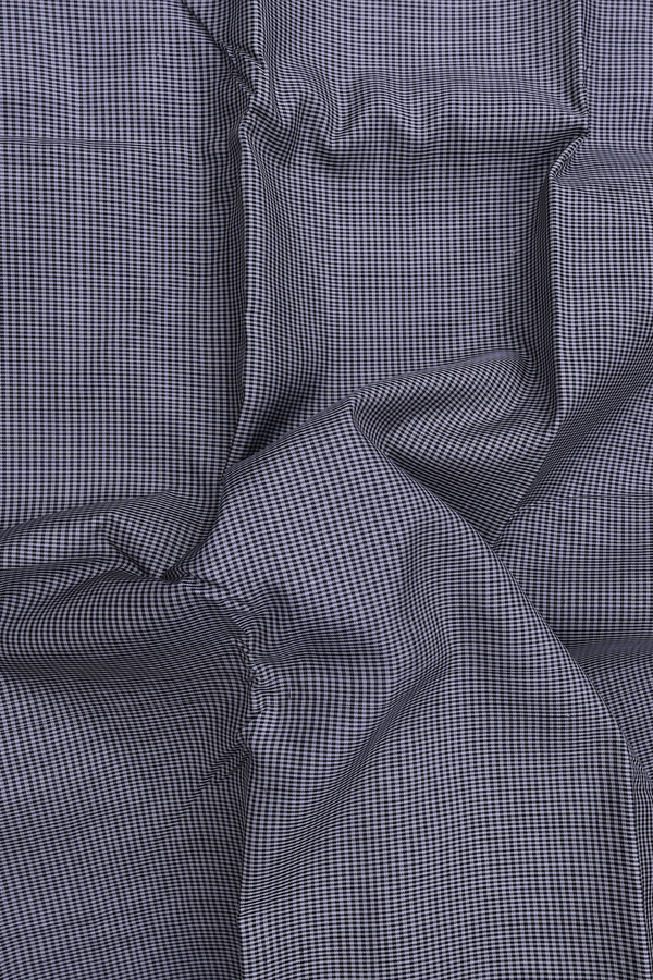 Kanchipuram Silk Saree In Black And Grey With Checks Design
