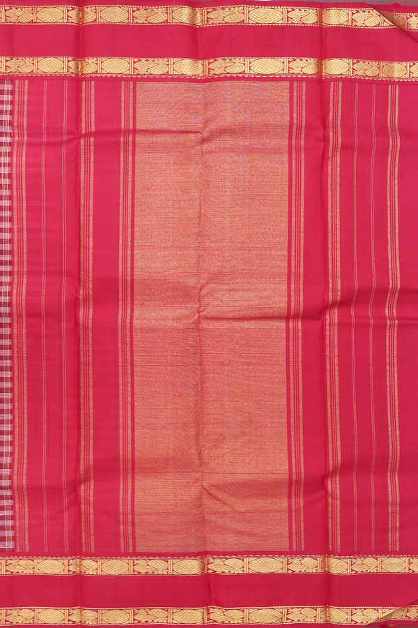 Kanchipuram Silk Saree In Black And White With Checks Design