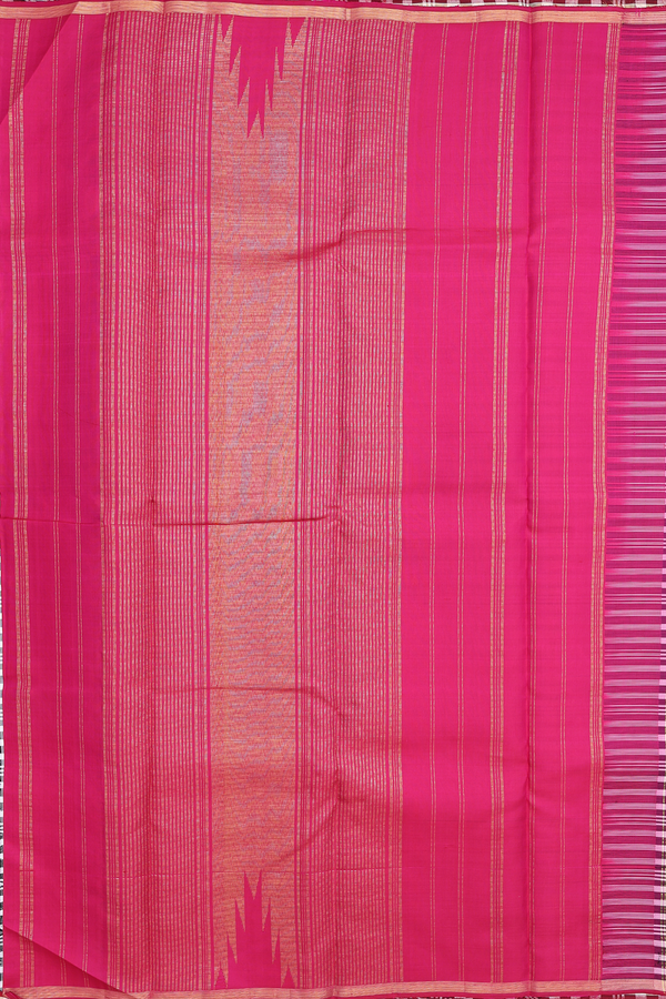 Kanchipuram Silk Saree In Black And White With Checks Design