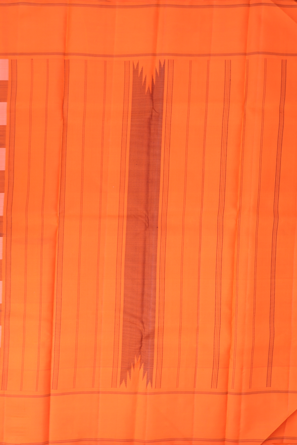 Kanchipuram Silk Saree In Black And White With Checks Design