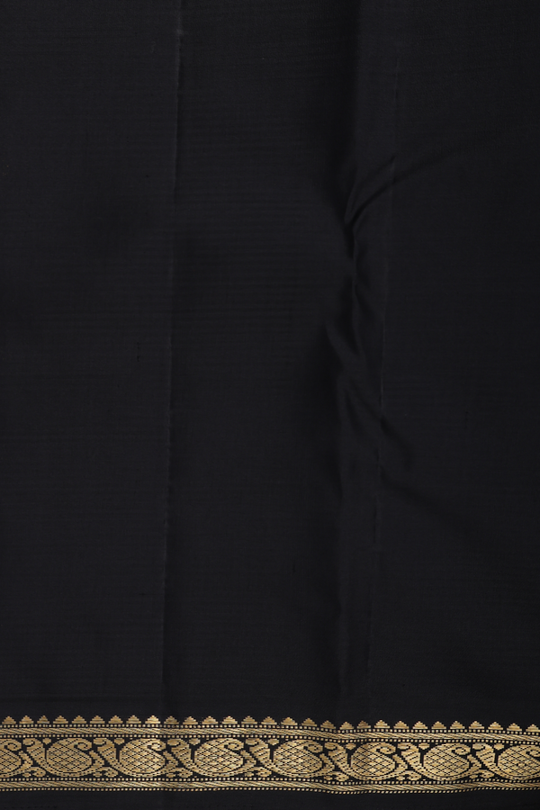 Kanchipuram Silk Saree In Black And White With Checks Design