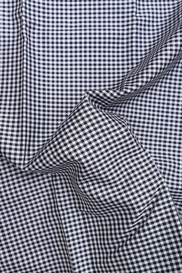 Kanchipuram Silk Saree In Black And White With Checks Design