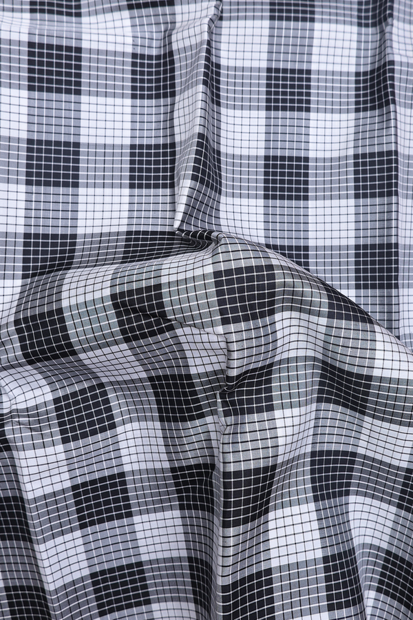 Kanchipuram Silk Saree In Black And White With Checks Design
