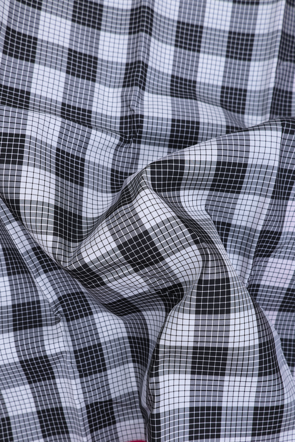 Kanchipuram Silk Saree In Black And White With Checks Design