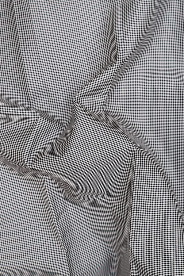 Kanchipuram Silk Saree In Black And White With Checks Design