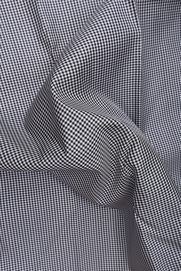 Kanchipuram Silk Saree In Black And White With Checks Design