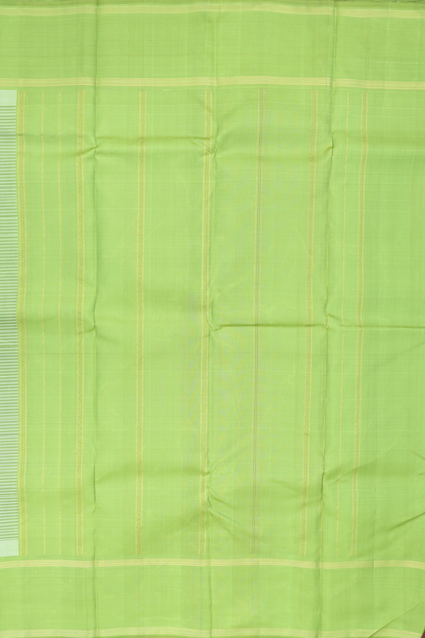 Kanchipuram Silk Saree In Black And White With Stripes Design