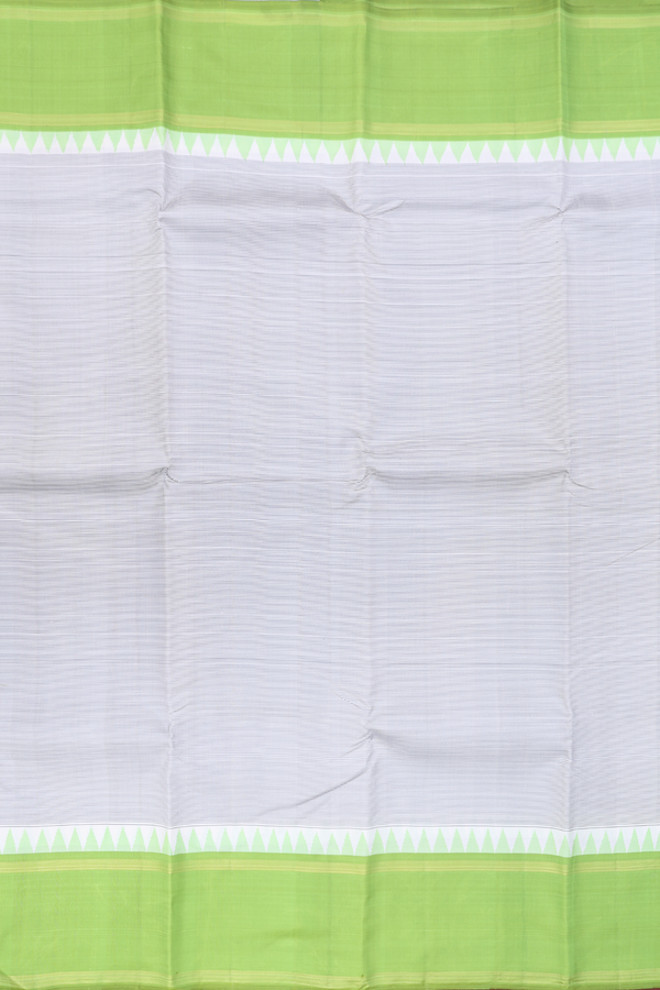 Kanchipuram Silk Saree In Black And White With Stripes Design