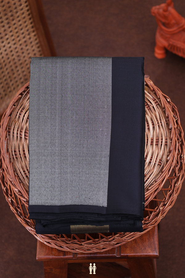 Kanchipuram Silk Saree In Black With Allover Design