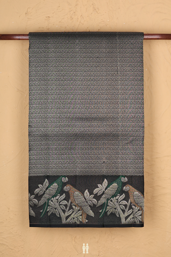 Kanchipuram Silk Saree In Black With Brocade Design