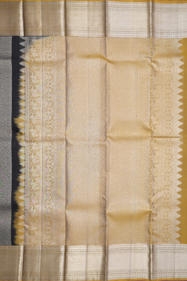 Kanchipuram Silk Saree In Black With Brocade Design