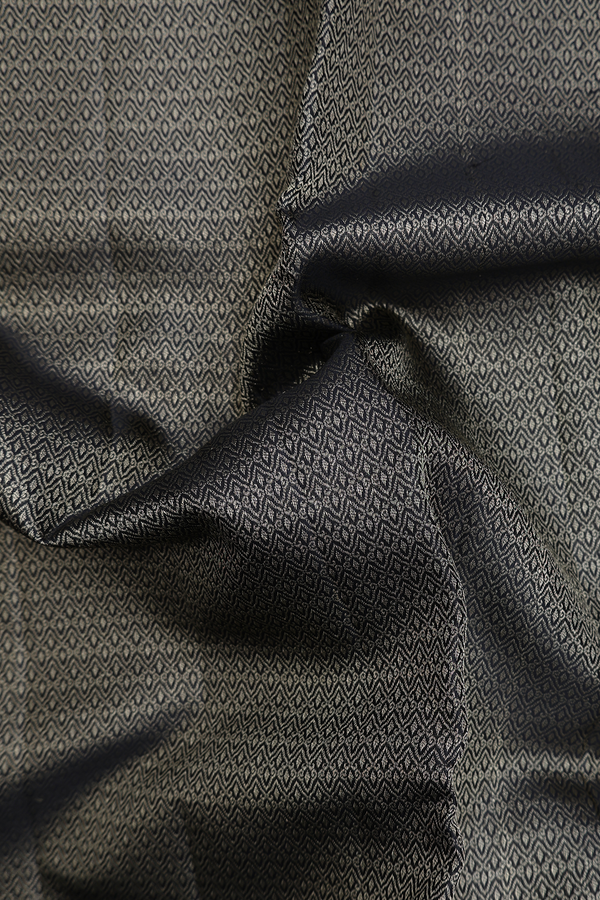 Kanchipuram Silk Saree In Black With Brocade Design