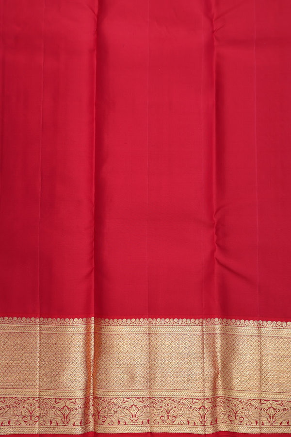 Kanchipuram Silk Saree In Black With Chakram Motifs