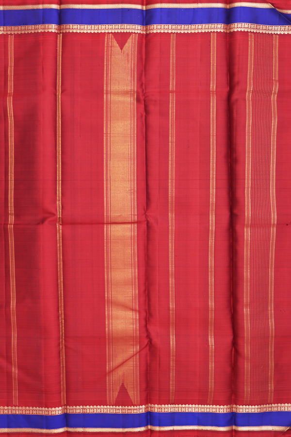 Kanchipuram Silk Saree In Black With Checks Design