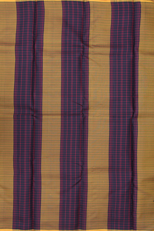 Kanchipuram Silk Saree In Black With Checks Design