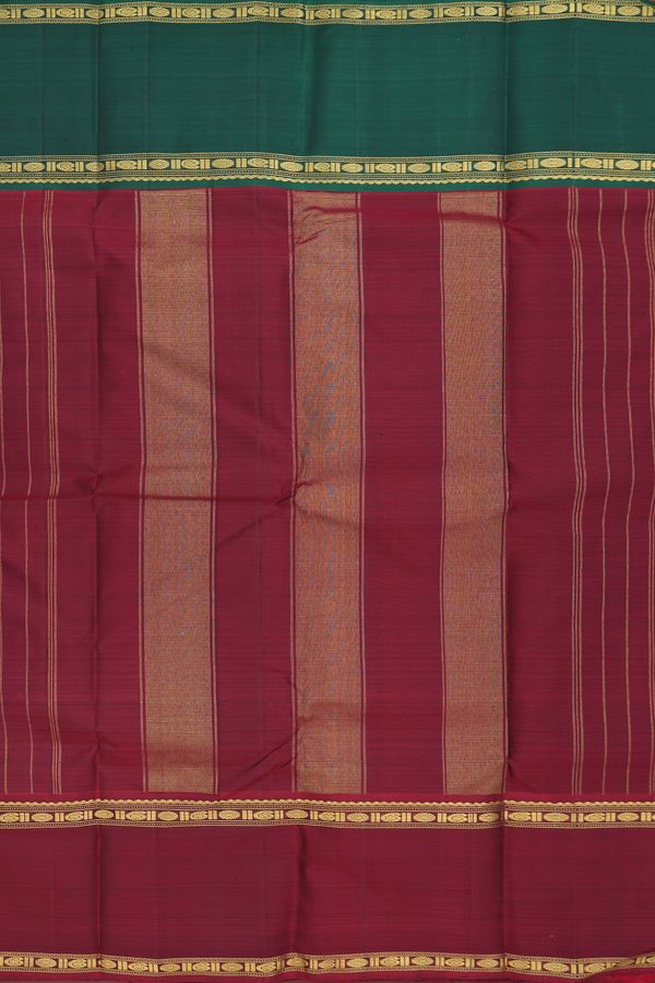 Kanchipuram Silk Saree In Black With Checks Design