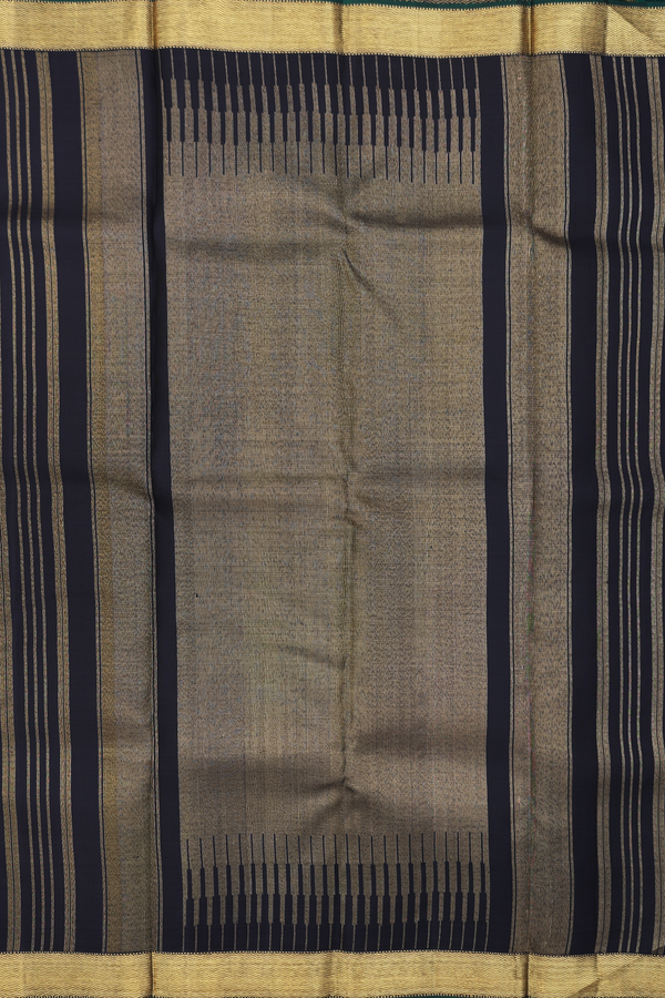 Kanchipuram Silk Saree In Black With Checks Design