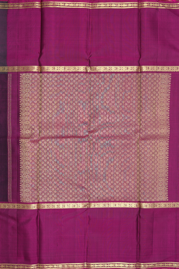 Kanchipuram Silk Saree In Black With Checks Design