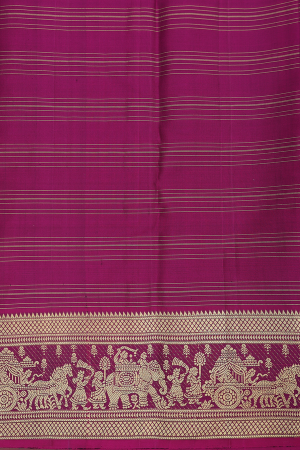 Kanchipuram Silk Saree In Black With Checks Design