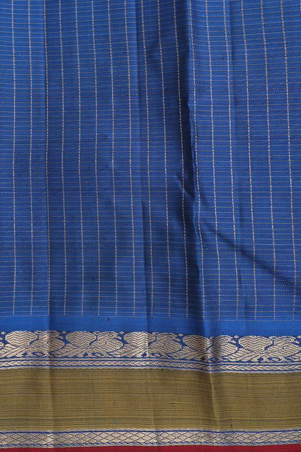 Kanchipuram Silk Saree In Black With Checks Design