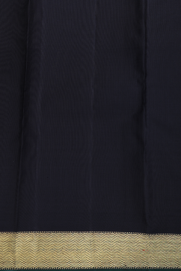 Kanchipuram Silk Saree In Black With Checks Design