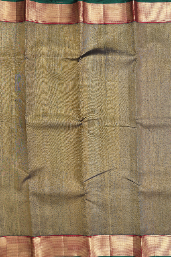 Kanchipuram Silk Saree In Black Tissue With Contrast Border