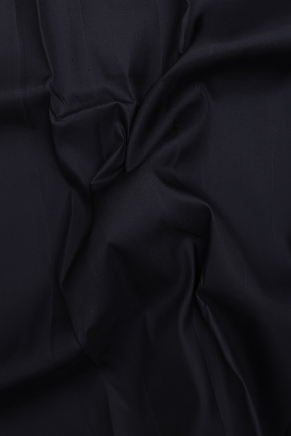 Kanchipuram Silk Saree In Black With Contrast Border