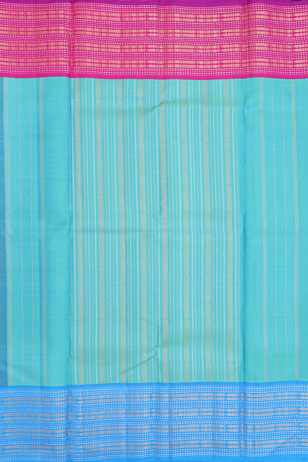 Kanchipuram Silk Saree In Black With Ganga Jamuna Border