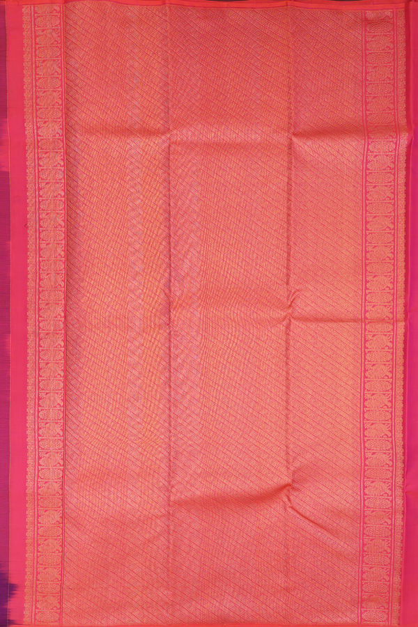 Kanchipuram Silk Saree In Black With Half And Half Design