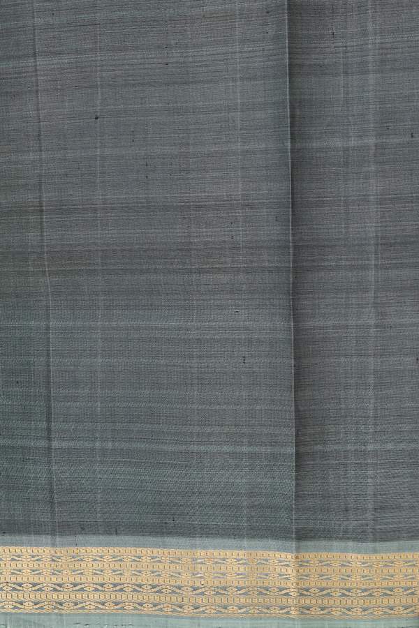 Kanchipuram Silk Saree In Black With Printed Design