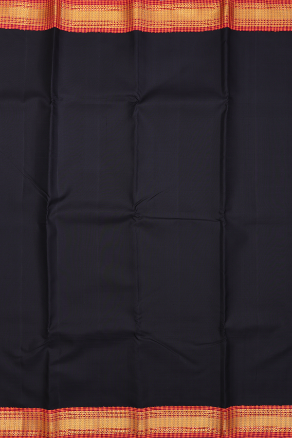 Kanchipuram Silk Saree In Black With Korvai Border