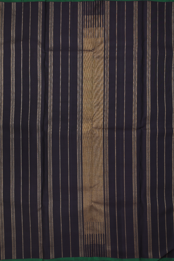 Kanchipuram Silk Saree In Black With Malli Moggu Buttas