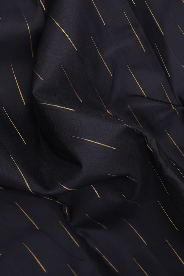 Kanchipuram Silk Saree In Black With Malli Moggu Buttas