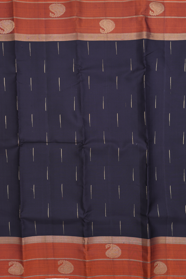 Kanchipuram Silk Saree In Black With Malli Moggu Buttas