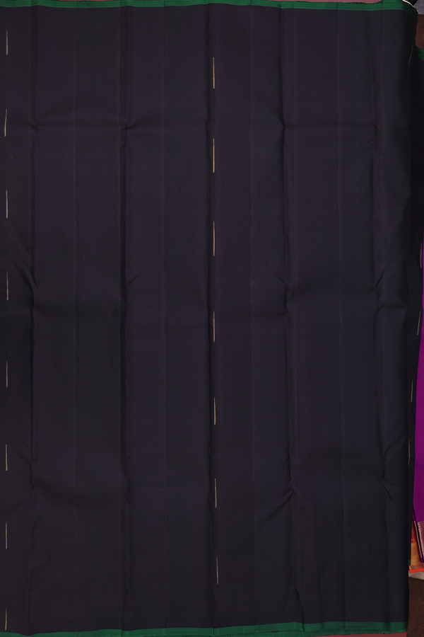 Kanchipuram Silk Saree In Black With Malli Moggu Buttas