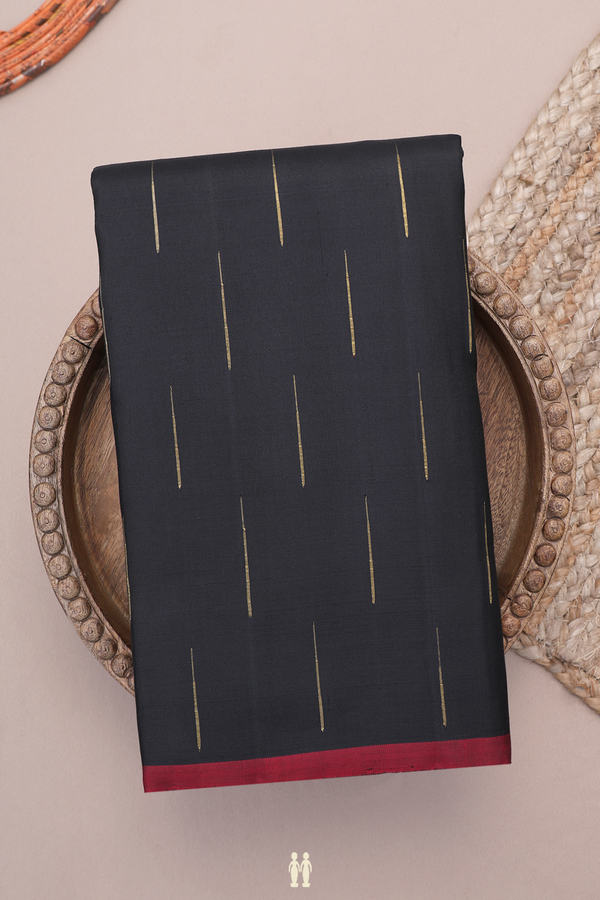 Kanchipuram Silk Saree In Black With Malli Moggu Buttas
