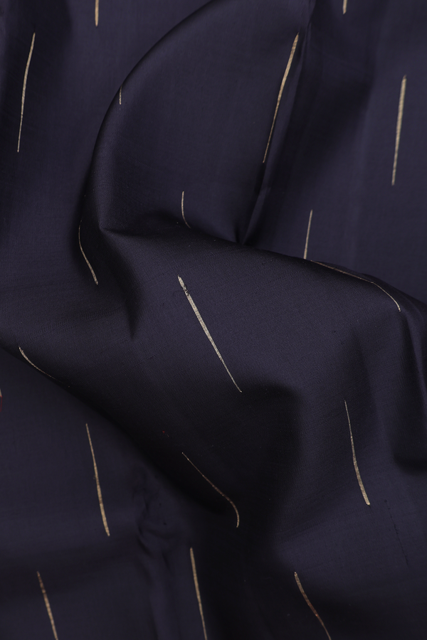 Kanchipuram Silk Saree In Black With Malli Moggu Buttas
