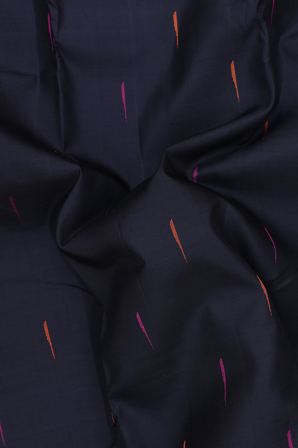 Kanchipuram Silk Saree In Black With Malli Moggu Buttas