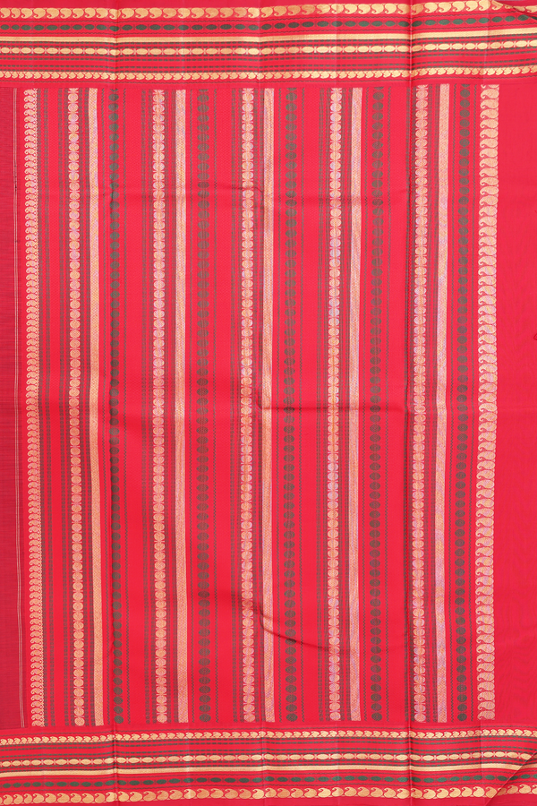 Kanchipuram Silk Saree In Black With Paisley Buttas