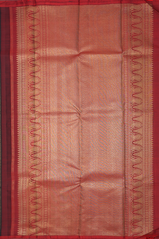 Kanchipuram Silk Saree In Black With Parrot Zari Motifs