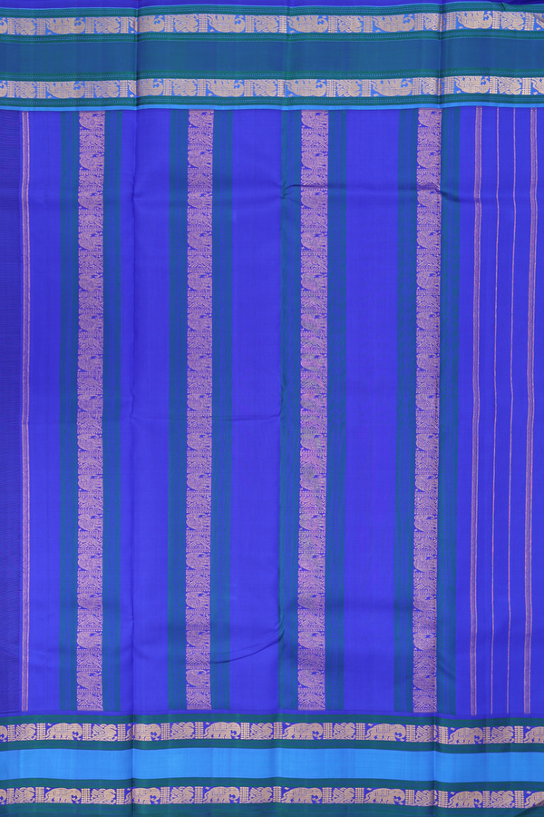 Kanchipuram Silk Saree In Black With Rettai Pettu Border