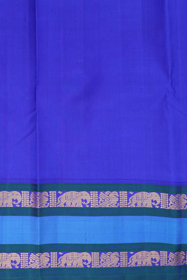 Kanchipuram Silk Saree In Black With Rettai Pettu Border