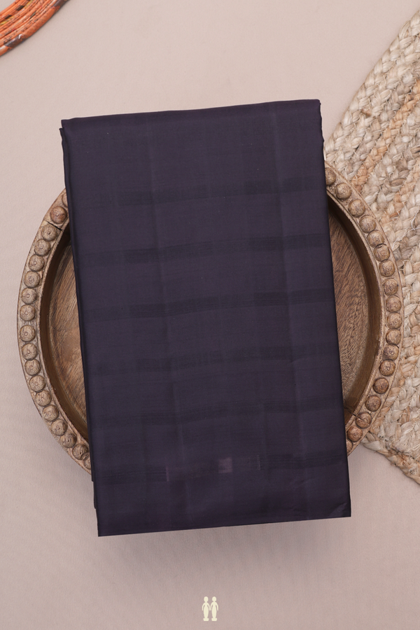 Kanchipuram Silk Saree In Black With Self Stripes Design