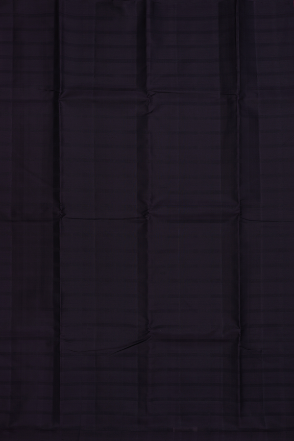 Kanchipuram Silk Saree In Black With Self Stripes Design